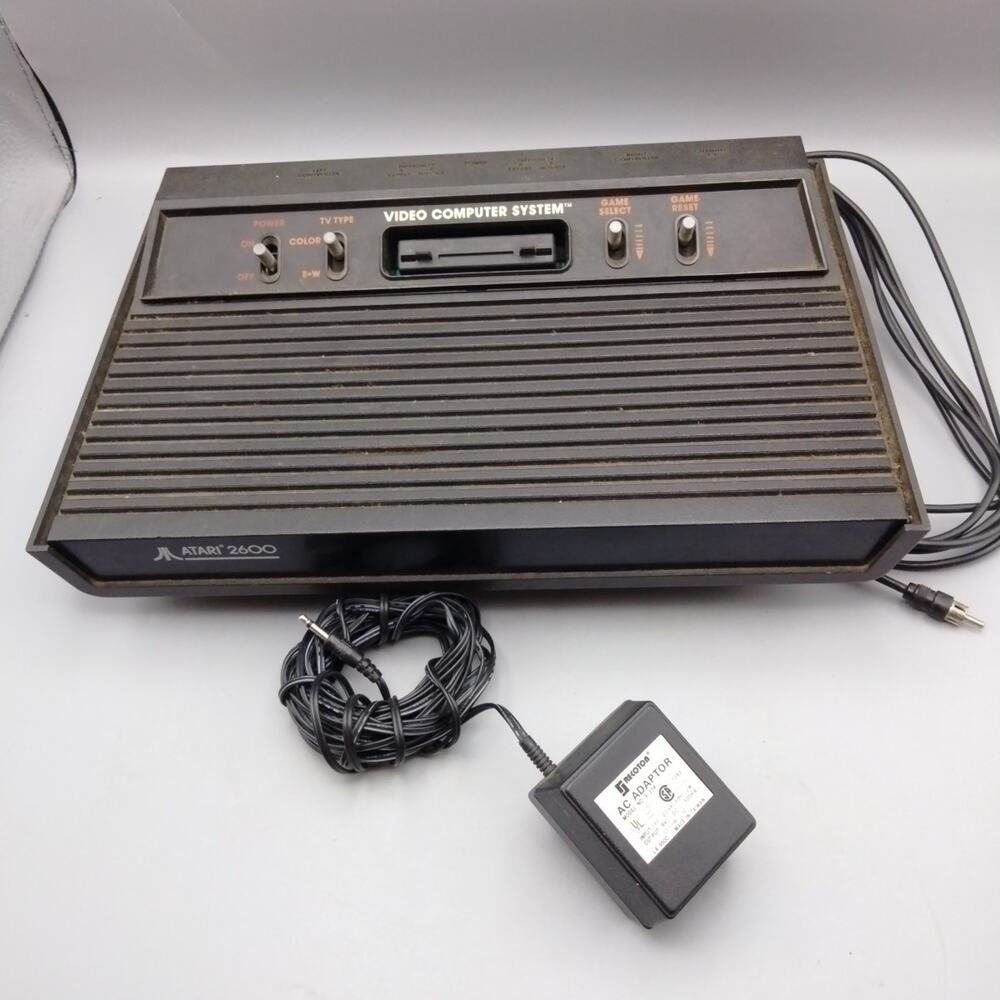 Atari 2600 4Switch Model black- Console power Supply untested